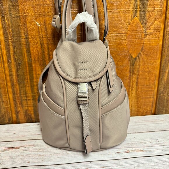 CALVIN KLEIN Shay Nylon Front Buckle Zip Around Mini Backpack - Cocoa - Picture 1 of 6